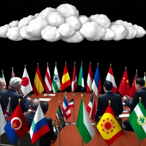 Meeting room for peace negotiations between Ukraine and Russia