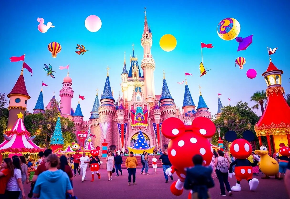 A collage of Disney themed attractions and characters, representing adult fandom.