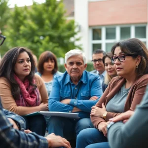 Parents and community members discussing Fayette County Public Schools budget crisis