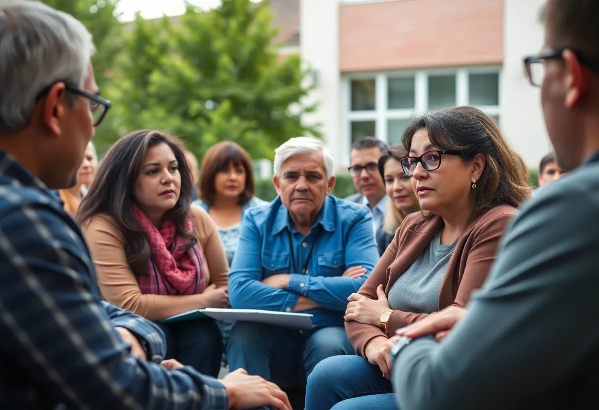 Parents and community members discussing Fayette County Public Schools budget crisis