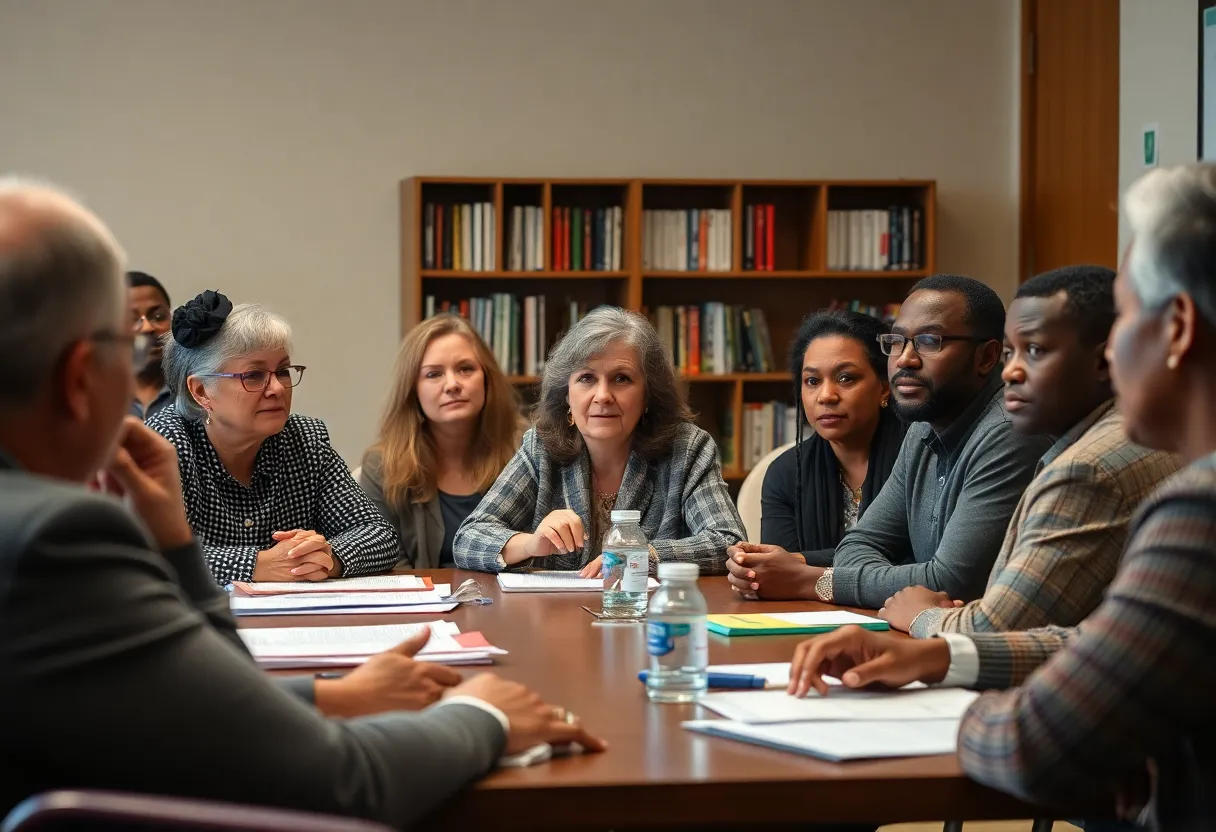 Community leaders discussing Fayette County school budget issues