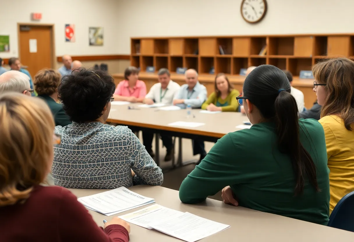 Fayette County School Board members discussing budget issues