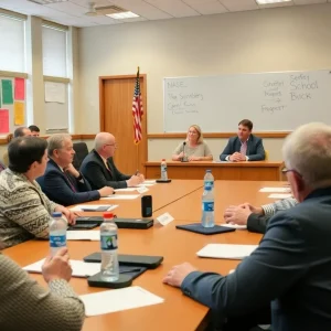 Community members at Fayette County Schools budget meeting