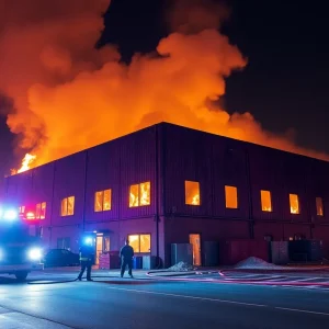 Firefighters responding to a blaze at Don Franklin Hyundai dealership in Lexington