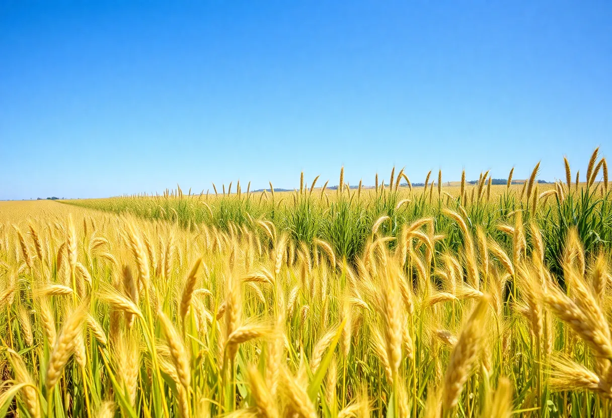 Diverse forage crops thriving in a field at the University of Kentucky Research and Education Center