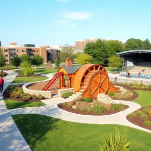 Gatton Park with playground, walking paths and amphitheater in downtown Lexington