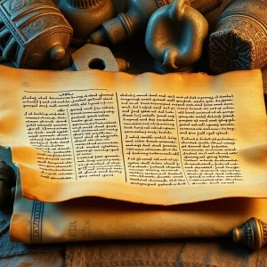 Illustration of ancient Herculaneum scrolls with inscriptions