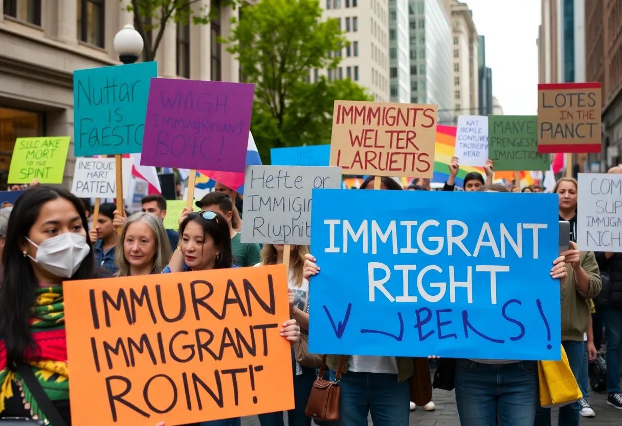 Protests in Lexington advocating for immigrant rights