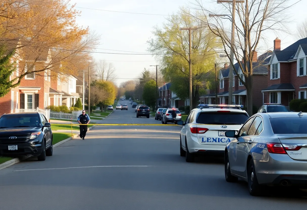 Police investigation scene in Lexington related to missing teenagers