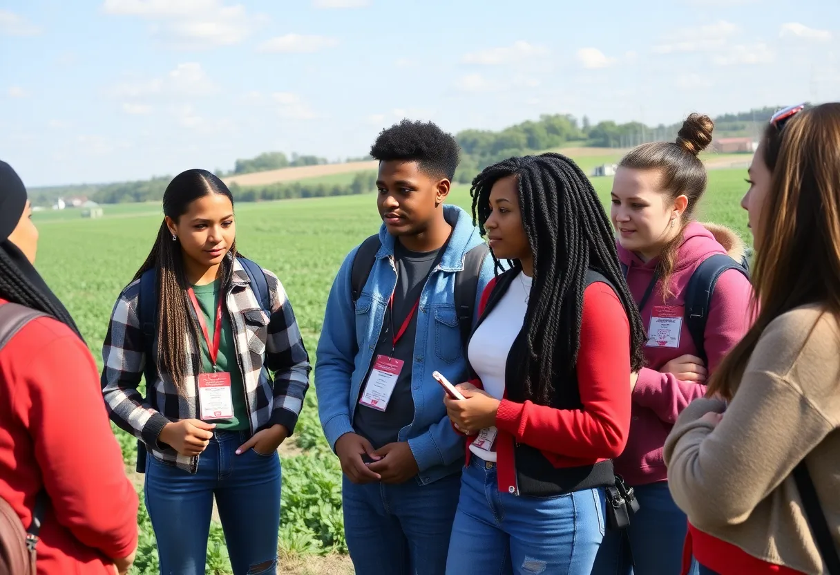 High school seniors participating in agriculture leadership activities at the University of Kentucky.