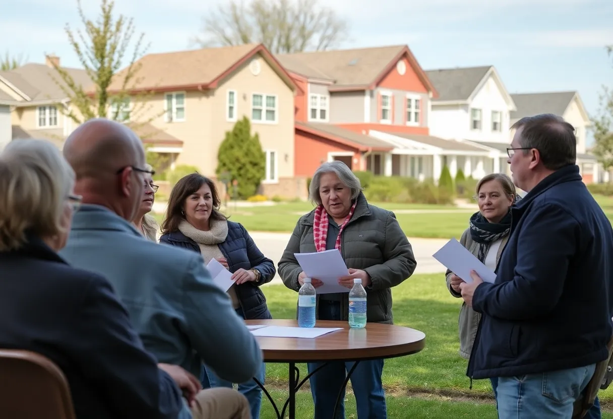 Community meeting discussing sober living home regulations in Lexington.