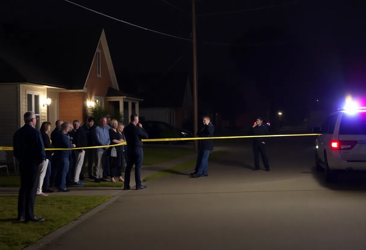Police activity at a murder scene in Lexington