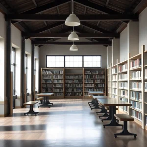 Lexington Public Library exterior showcasing a quiet community setting