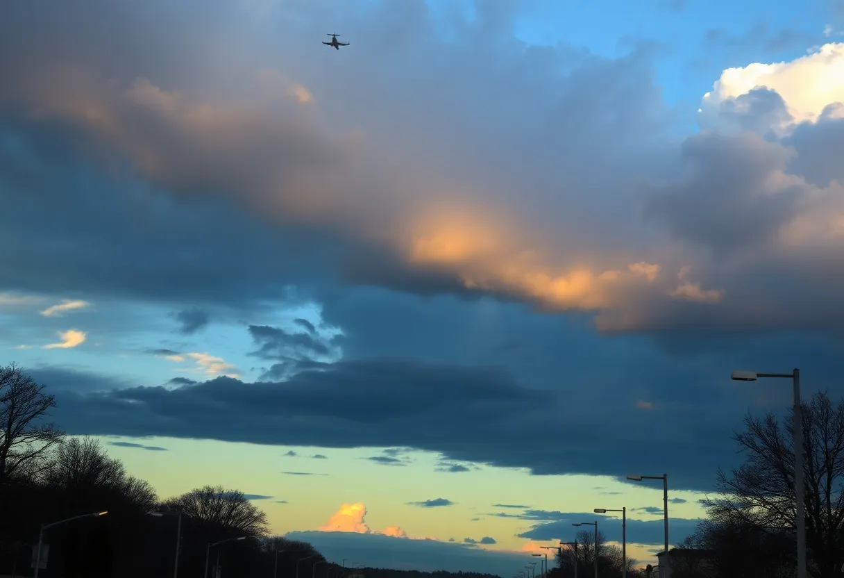 A dramatic sky over Lexington symbolizing a sonic boom
