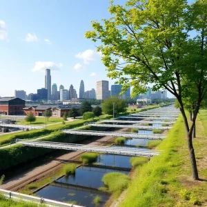 View of wastewater treatment facilities in Lexington, Kentucky