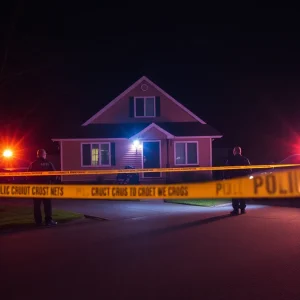Police investigating a shooting scene in Lexington, Kentucky