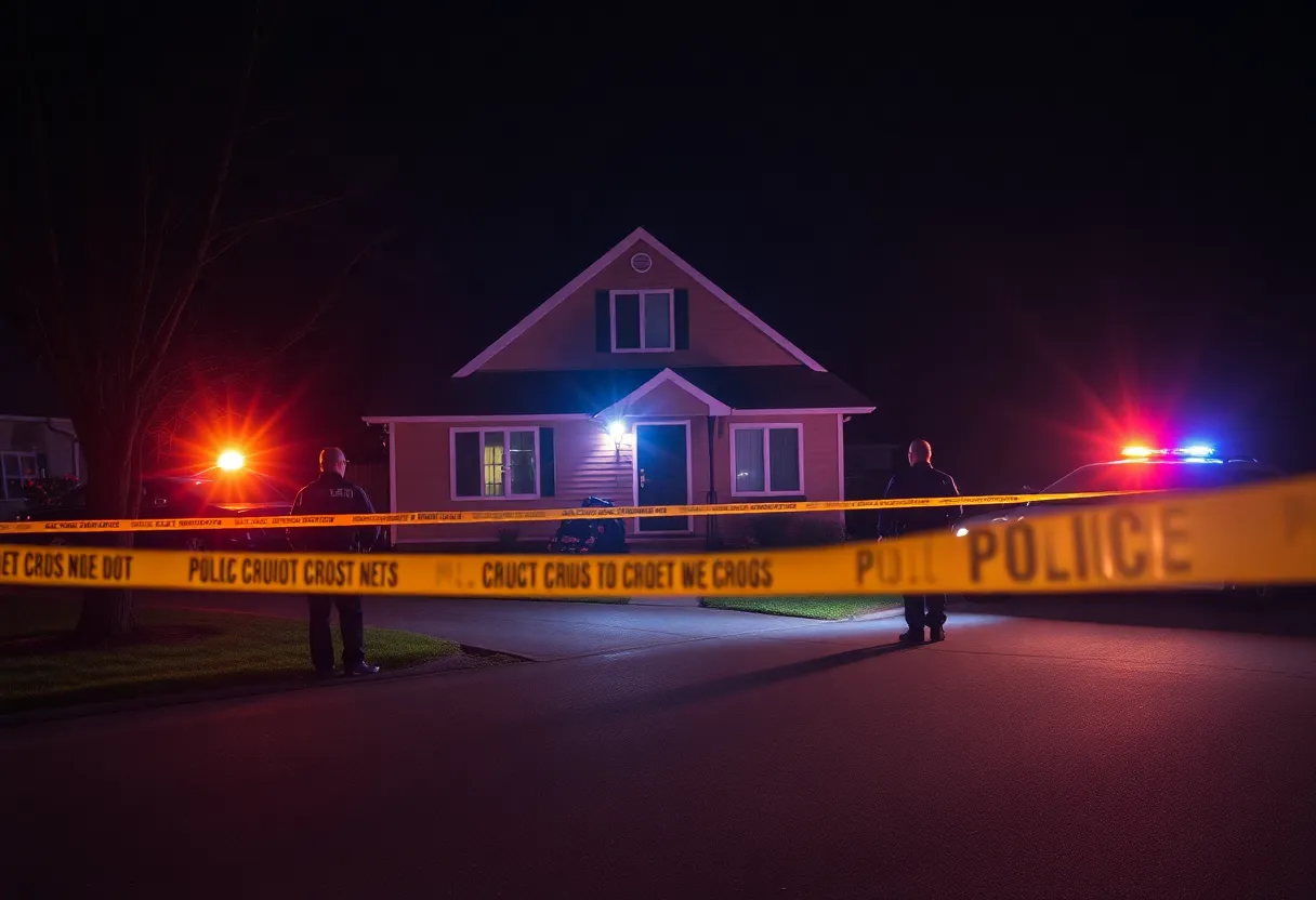 Police investigating a shooting scene in Lexington, Kentucky