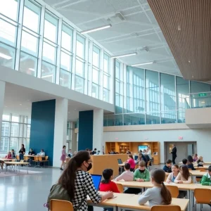 Exterior view of Mary E. Britton Middle School, featuring modern architecture.