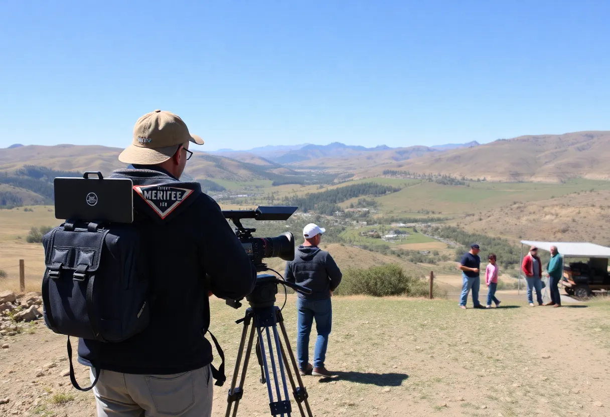 Scenic view of Menifee County with filmmakers and community members