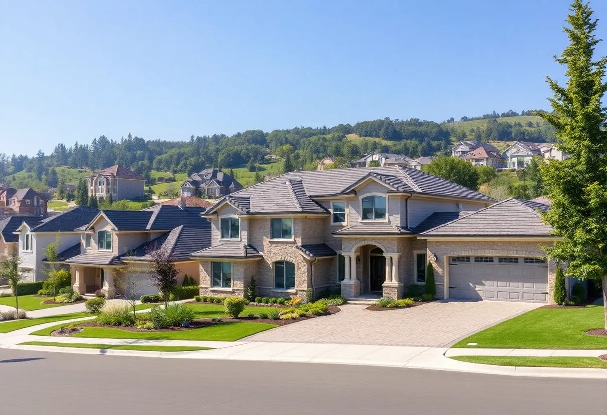 A beautiful million-dollar home in a suburban neighborhood.