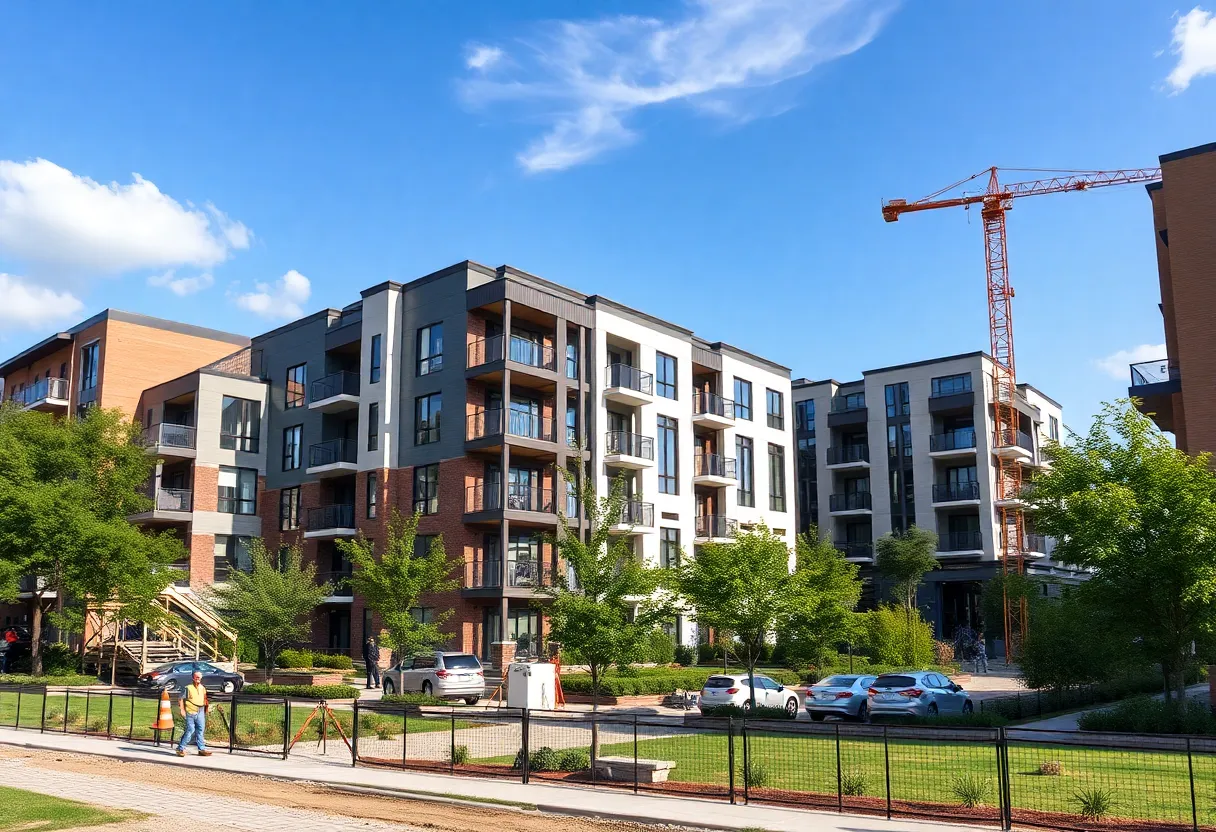 Construction site of the MXWL student housing complex at the University of Kentucky.