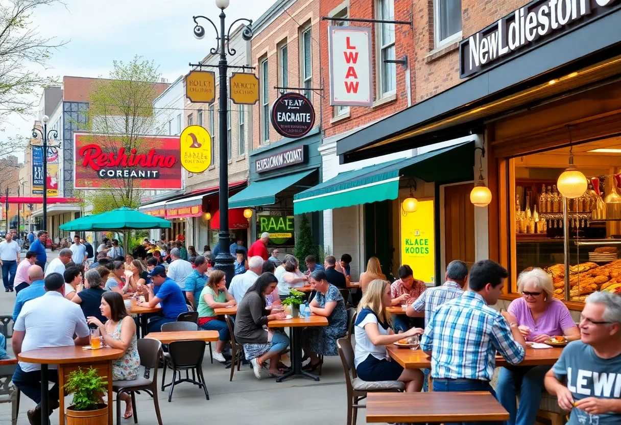 Outdoor dining scene showcasing new restaurants in Lexington