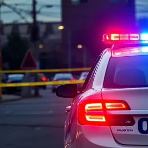 Police car at a drug bust scene in Nicholasville