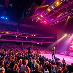 Crowd enjoying a concert at Rupp Arena by Rascal Flatts