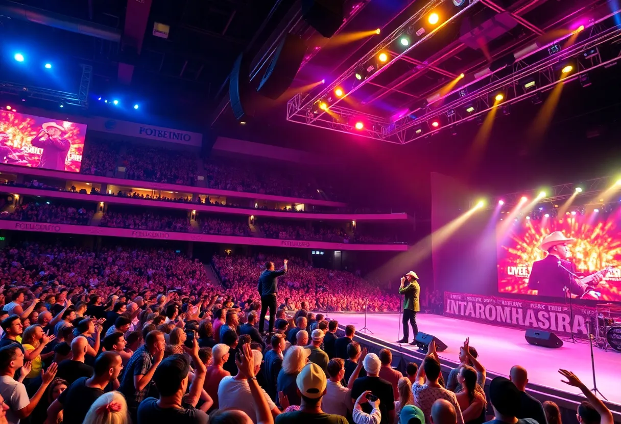 Crowd enjoying a concert at Rupp Arena by Rascal Flatts