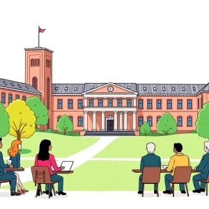 Illustration depicting university governance discussions
