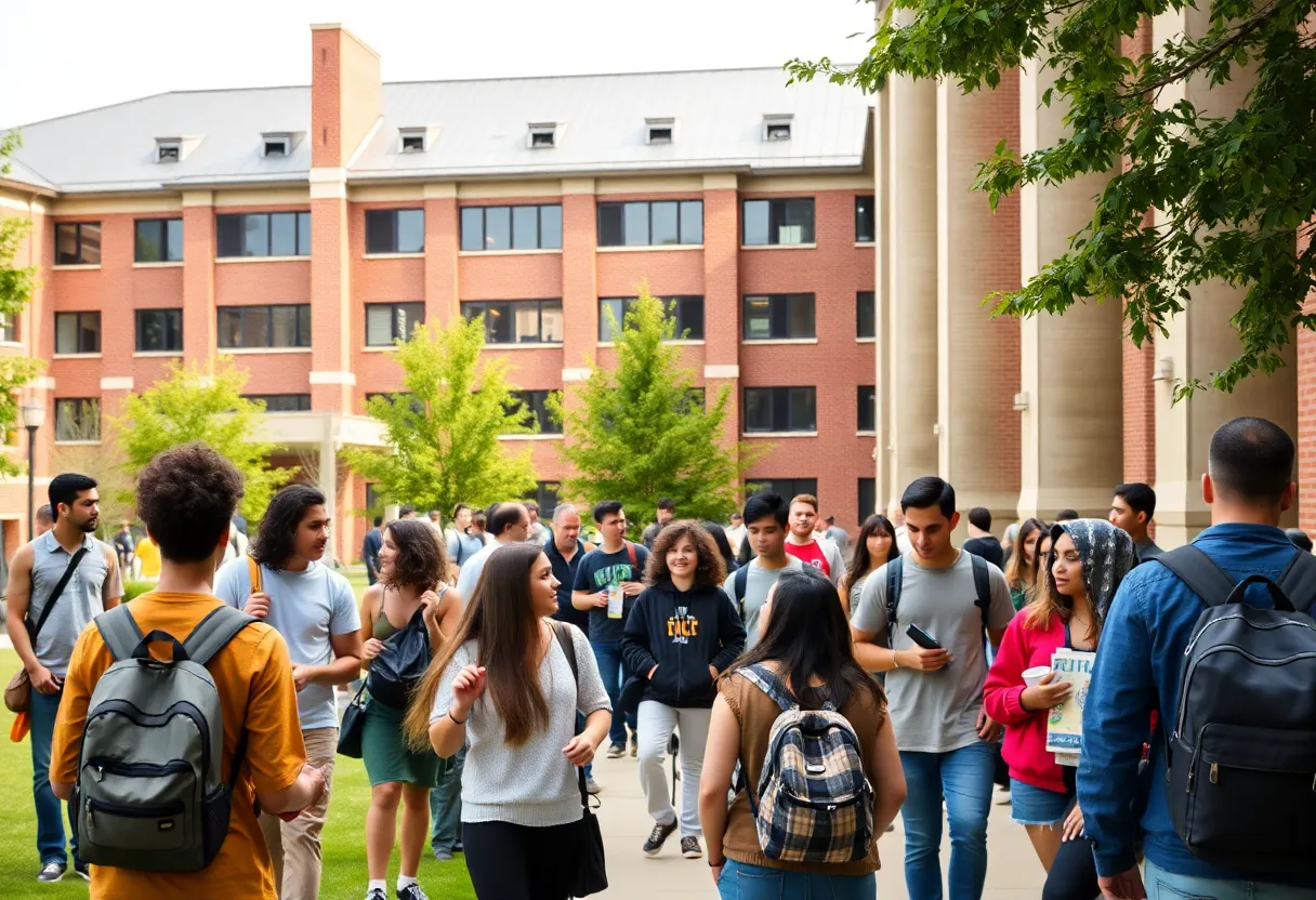 Diverse students engaging in community activities on the University of Kentucky campus