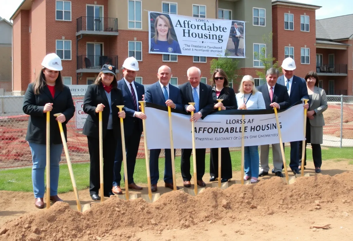 Groundbreaking ceremony for a new affordable housing development in Lexington
