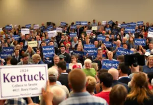 Crowd at political rally for Senate in Kentucky