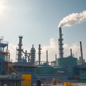 View of Corning plant manufacturing for Apple in Kentucky