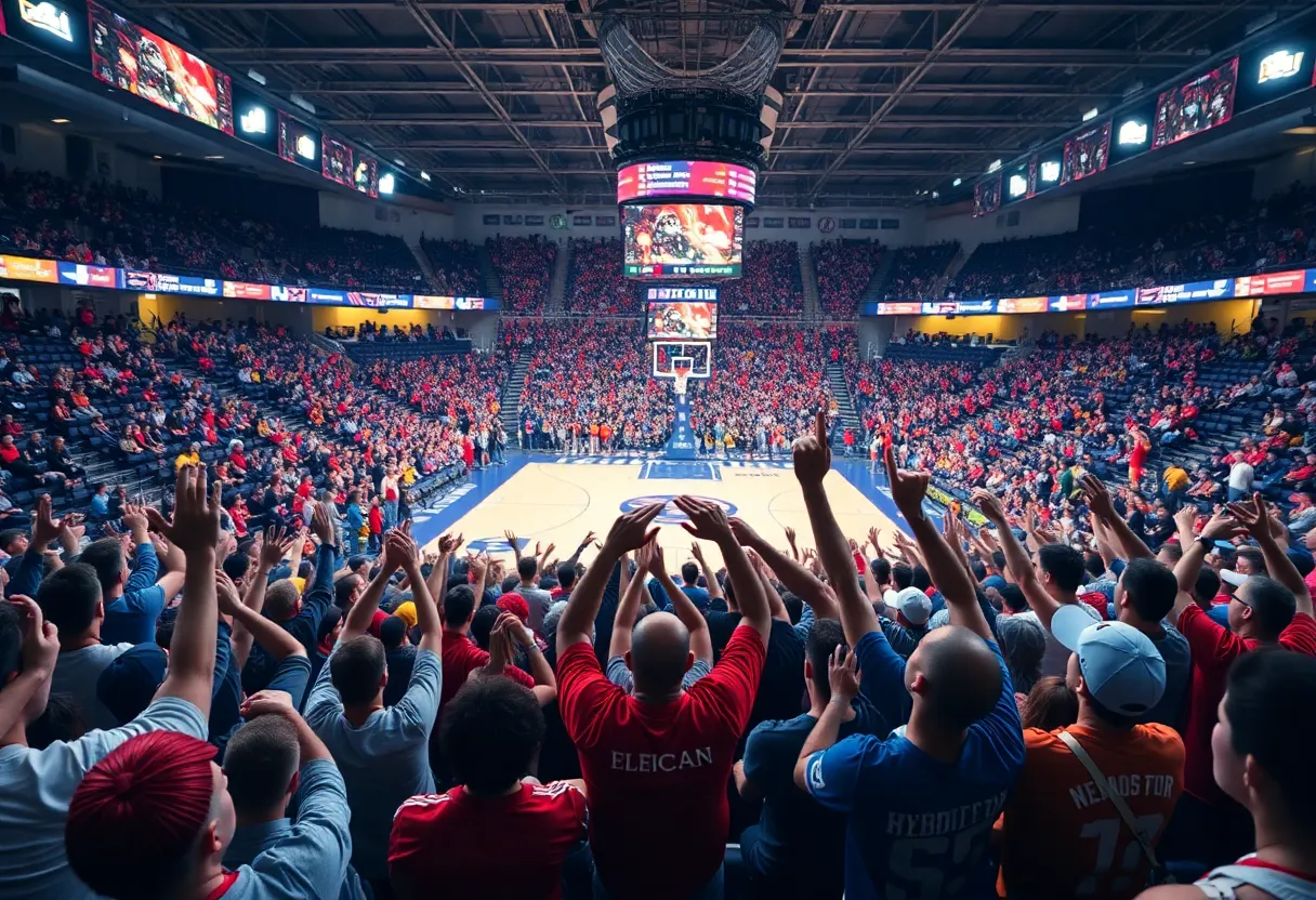 Kentucky basketball fans at Big Blue Madness event
