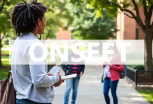Students discussing safety awareness on campus