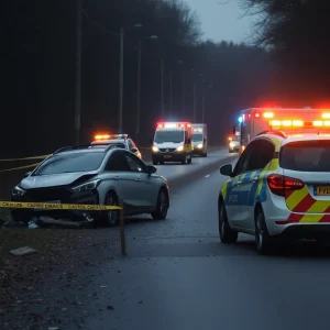 Emergency responders at the site of a tragic car accident