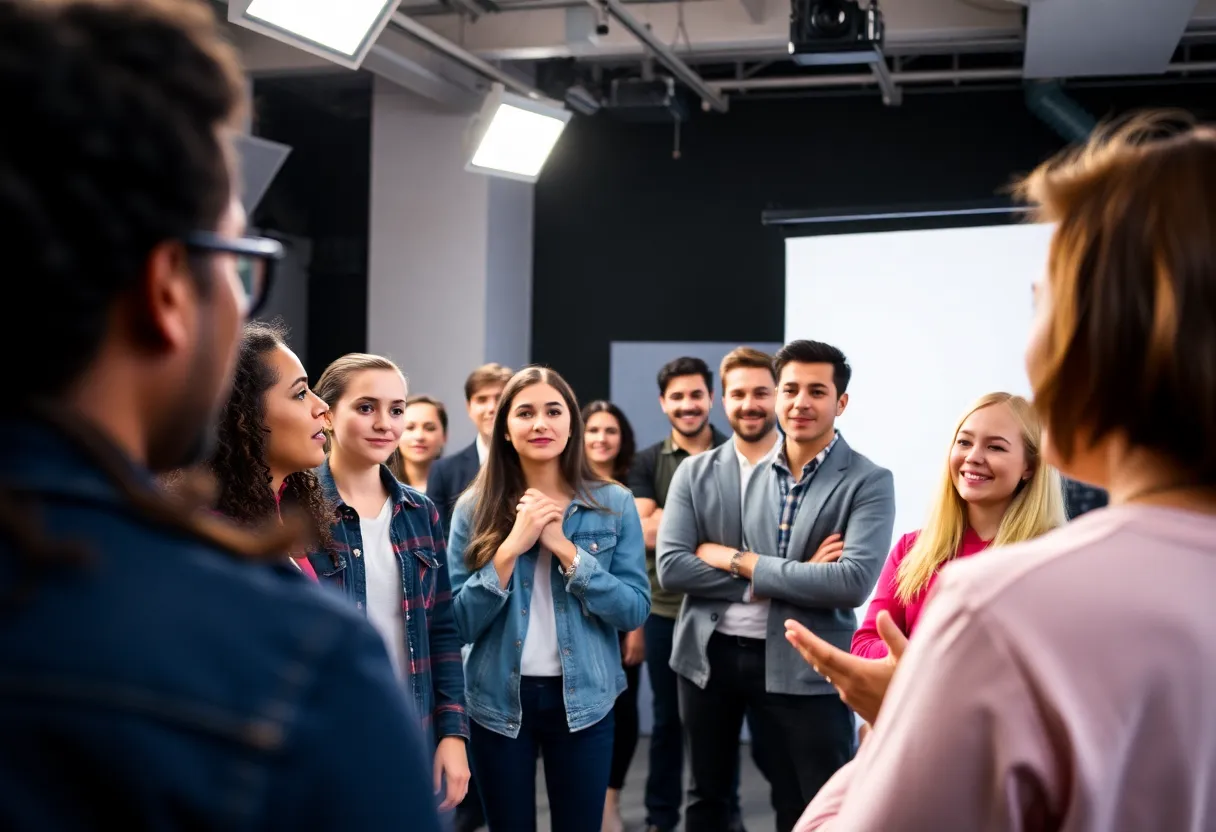 Actors auditioning at a casting call in Lexington, Kentucky.
