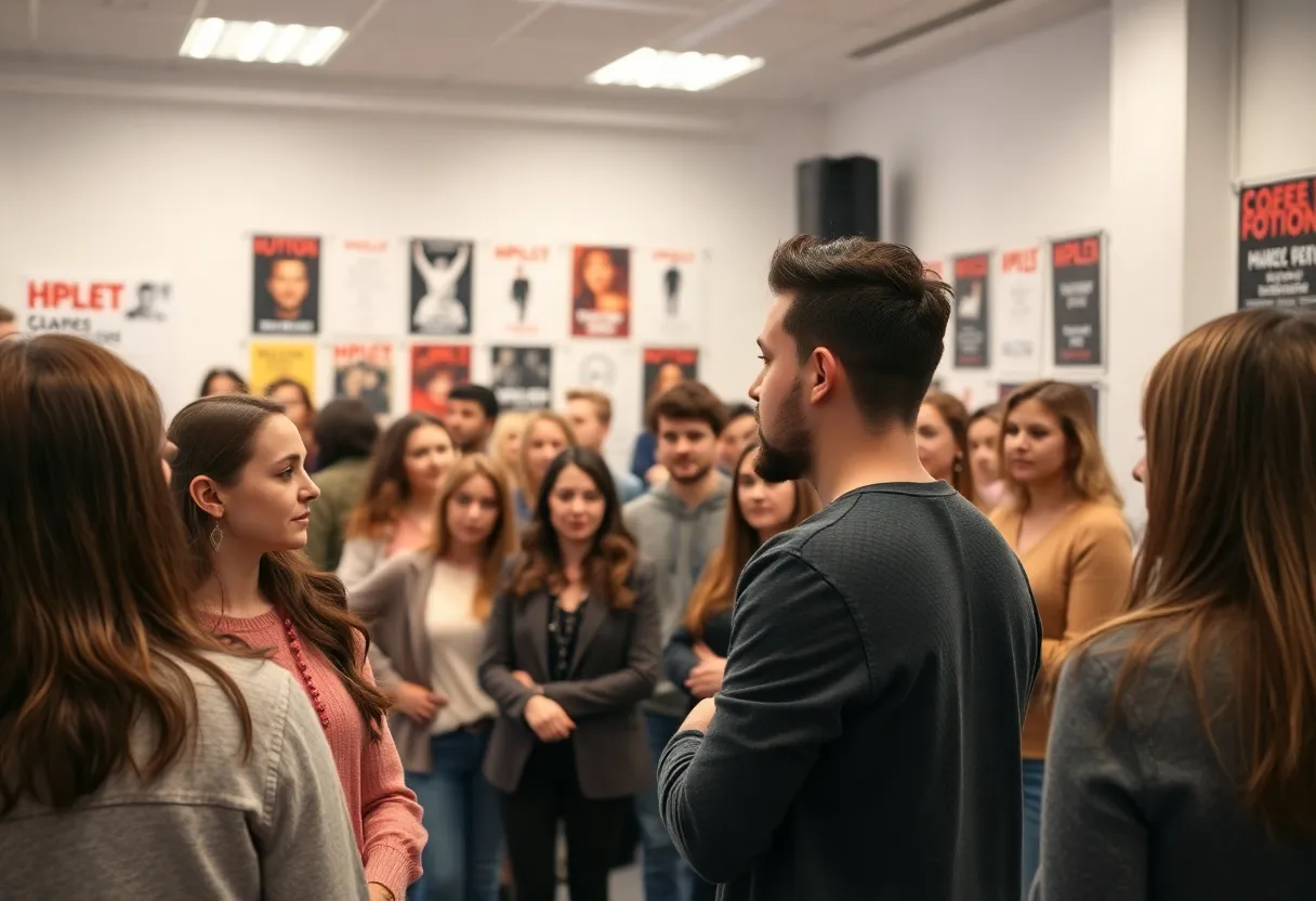 A vibrant casting call event showcasing aspiring actors in Lexington.