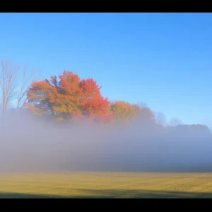 A chilly autumn morning in Lexington, Kentucky with clear skies.