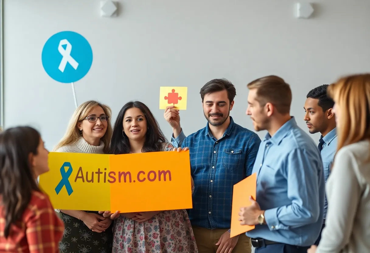 A mixed group of individuals discussing autism awareness and medical concerns.