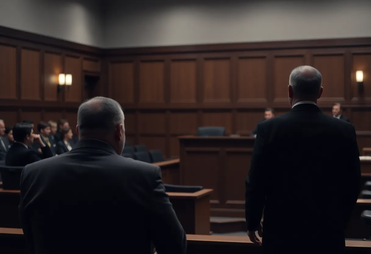 Courtroom scene related to Laken Snelling's legal case