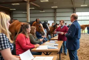 Participants at an equine health seminar discussing botulism prevention