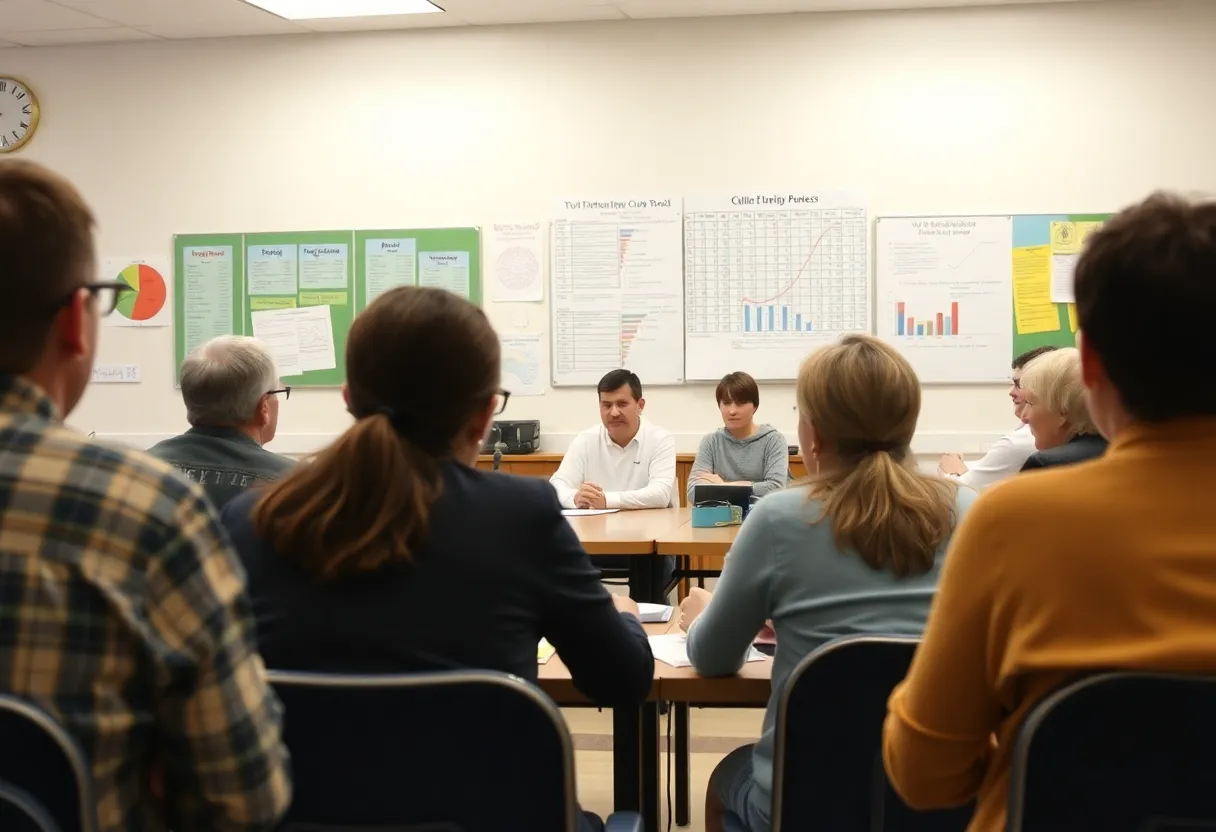 Discussion during the Fayette County School Board meeting about budget shortfall.