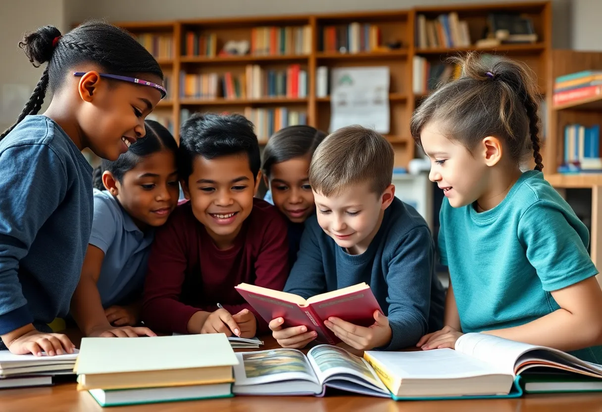 Children participating in a free tutoring session at a community center in Lexington.