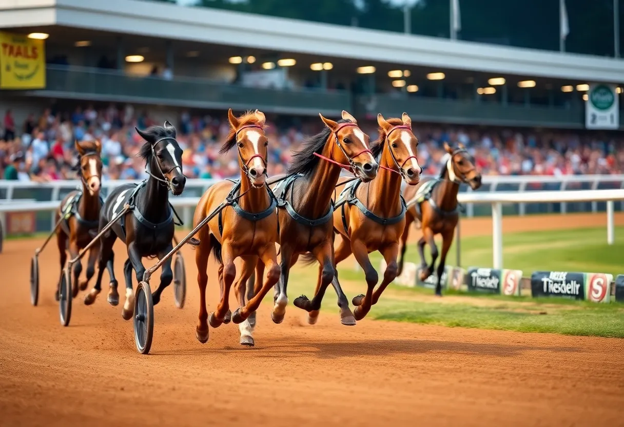 Harness racers competing at The Red Mile
