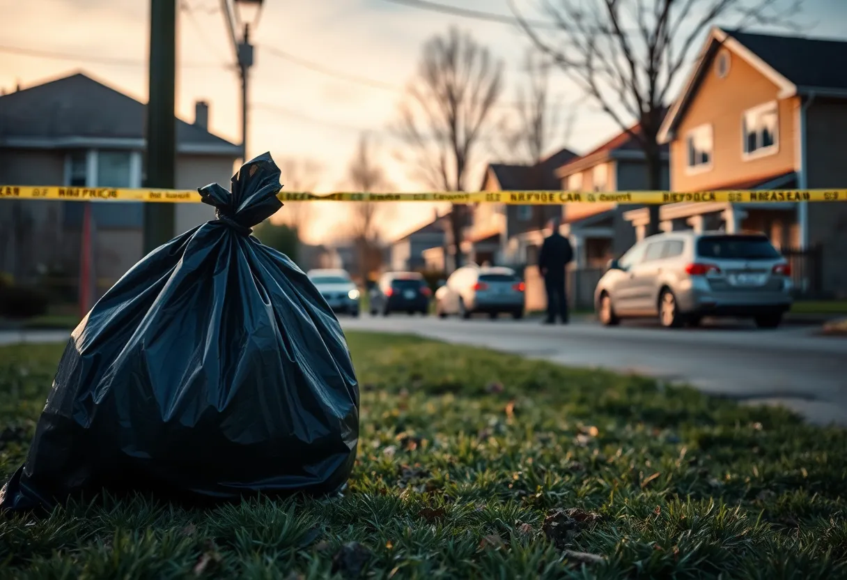 Police investigation scene related to newborn death