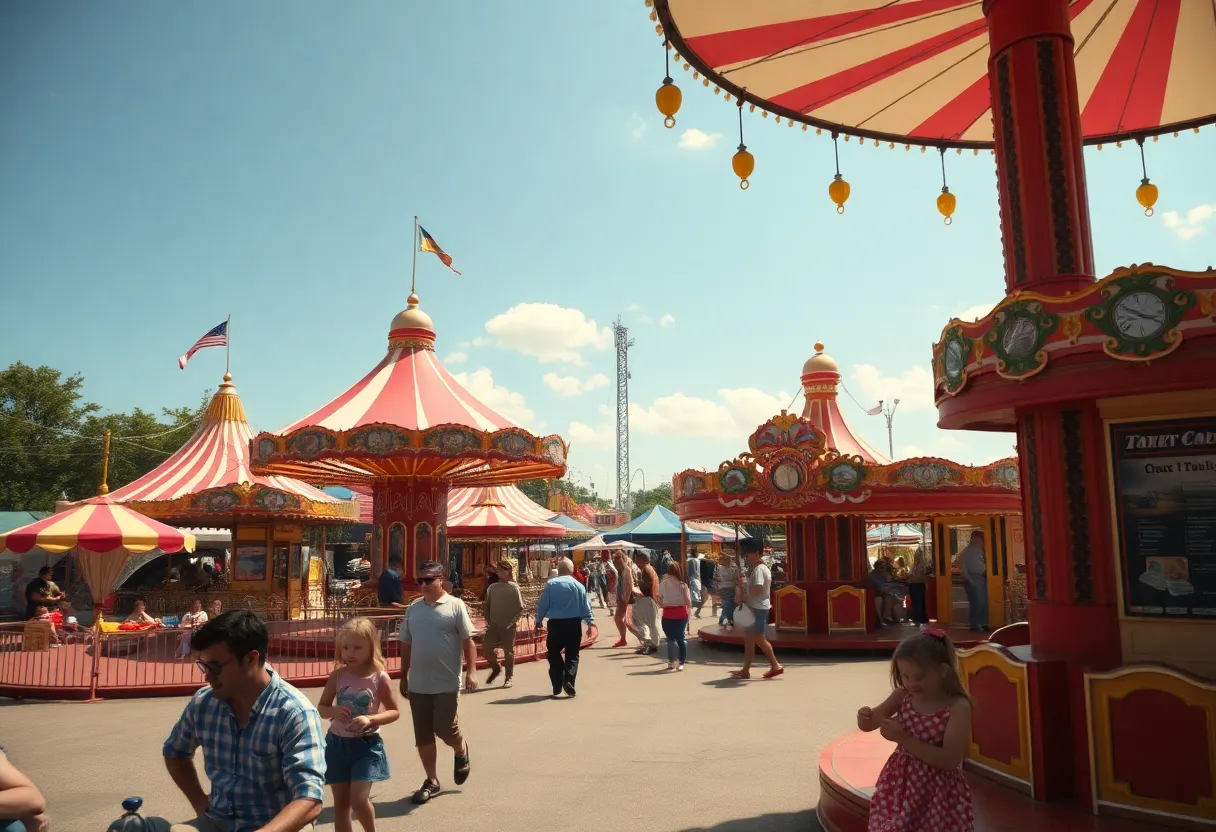 Vintage photo of Joyland Amusement Park with rides and visitors