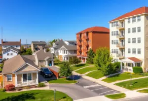 Vibrant neighborhood in Kentucky with diverse housing options