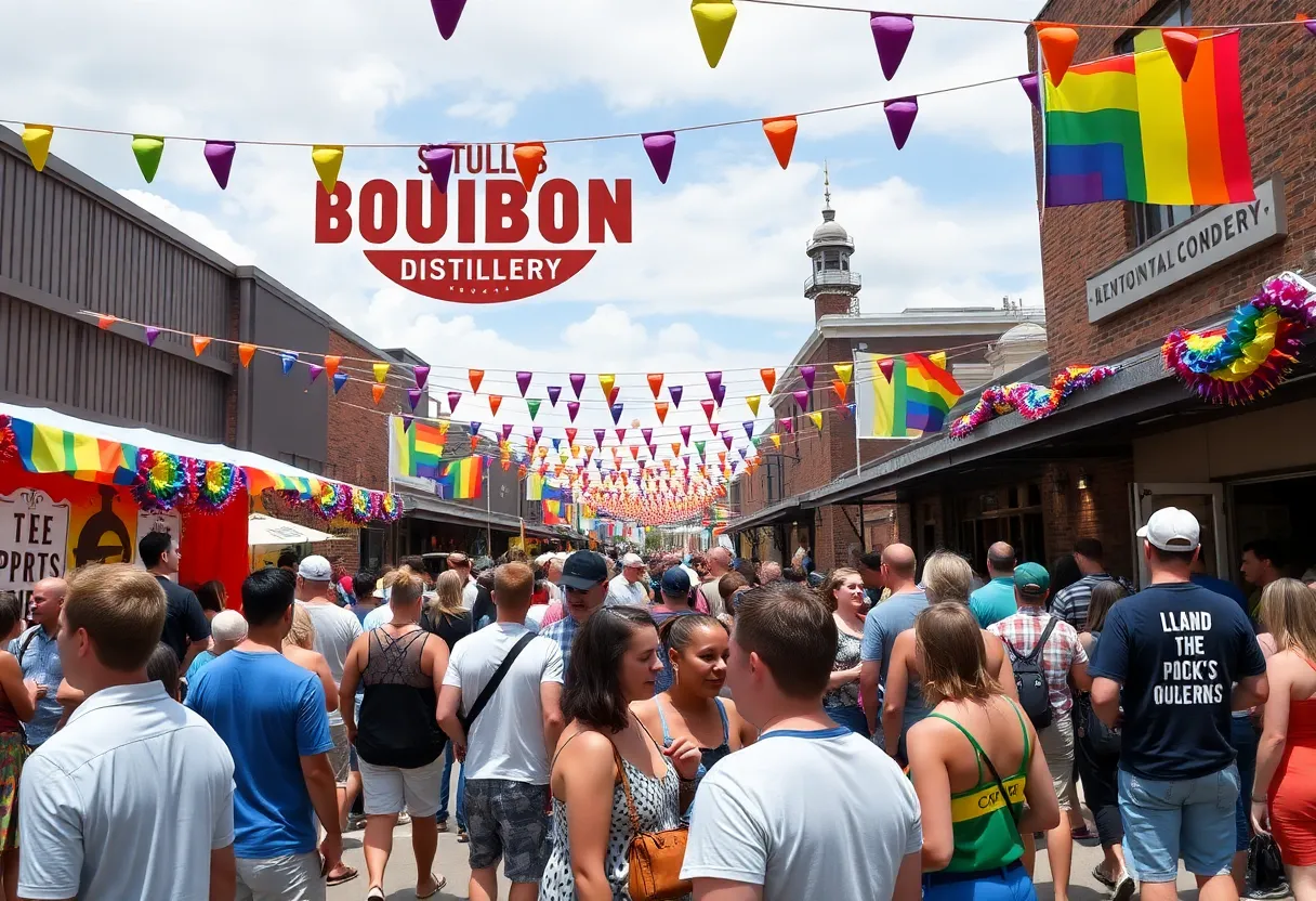 A colorful scene from Kentucky's Queer Bourbon Week with celebrations and bourbon tastings.